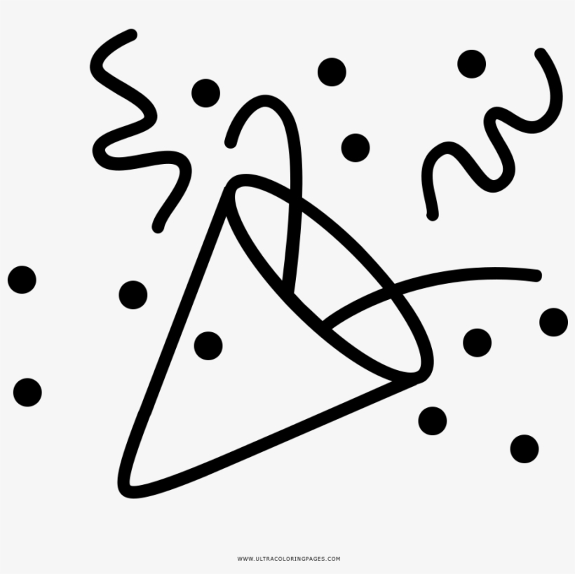 Dibujo De Papel Picado Para Colorear - Desenho Confete Png, transparent png download