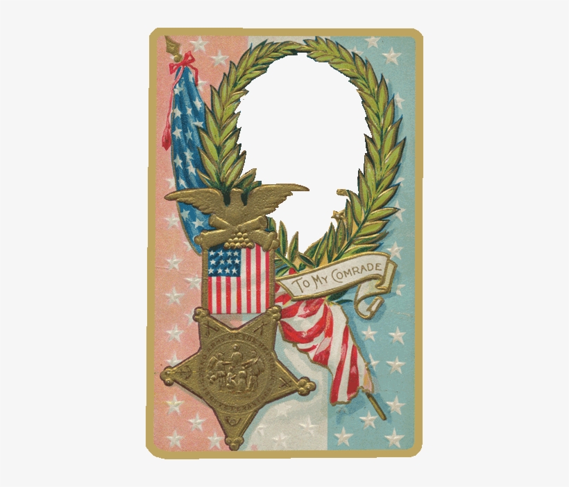 Picture Of Vintage Gar Card - Zivile Krieg Us-flaggen-kavallerie Winden Karte, transparent png download