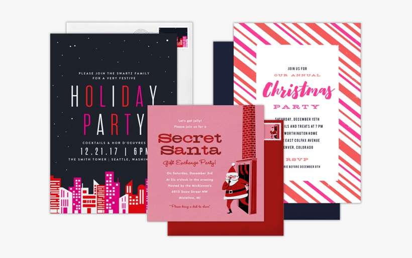 Holiday Party Invitations - Graphic Design, transparent png download