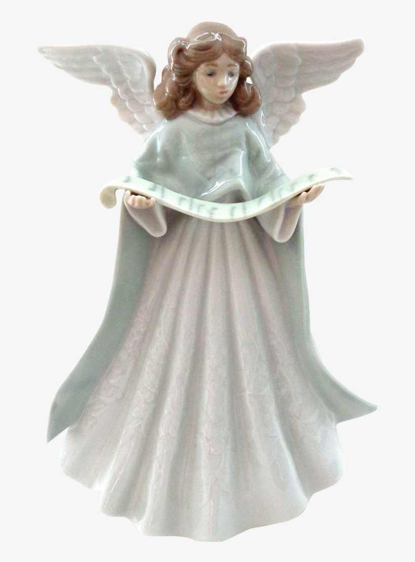 Lladro Angel Tree Topper With Scroll Of Music - Lladro Angel, transparent png download