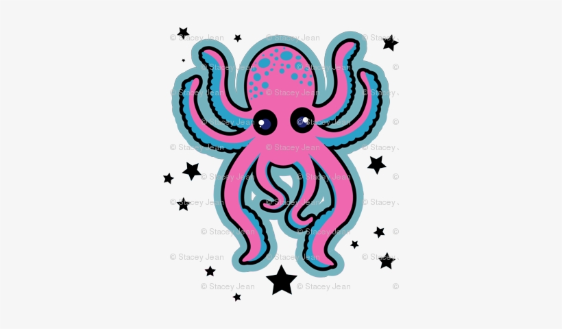 Pink Octopus Confetti - Illustration, transparent png download