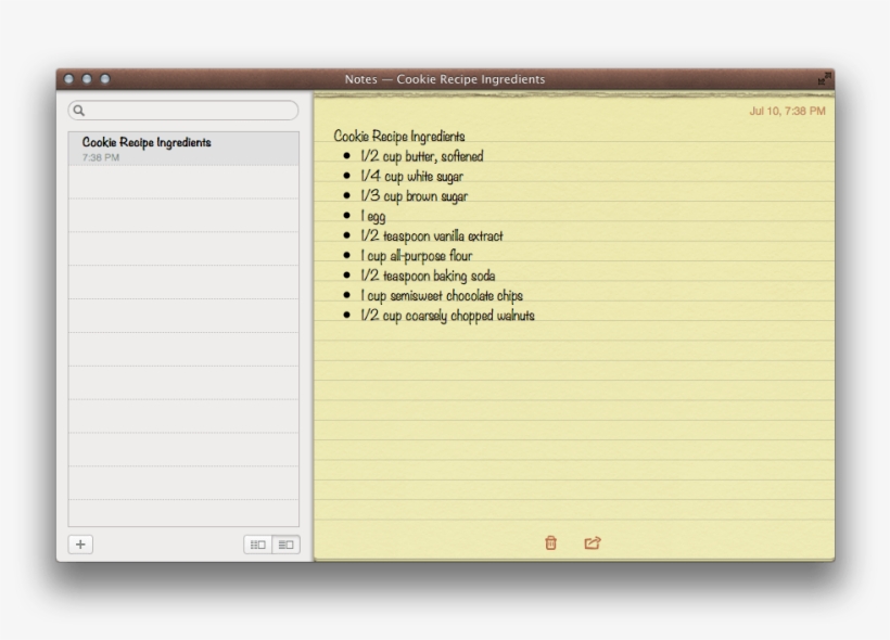 Notes Looks Just Like The Ios Version, Complete With - Apple, transparent png download