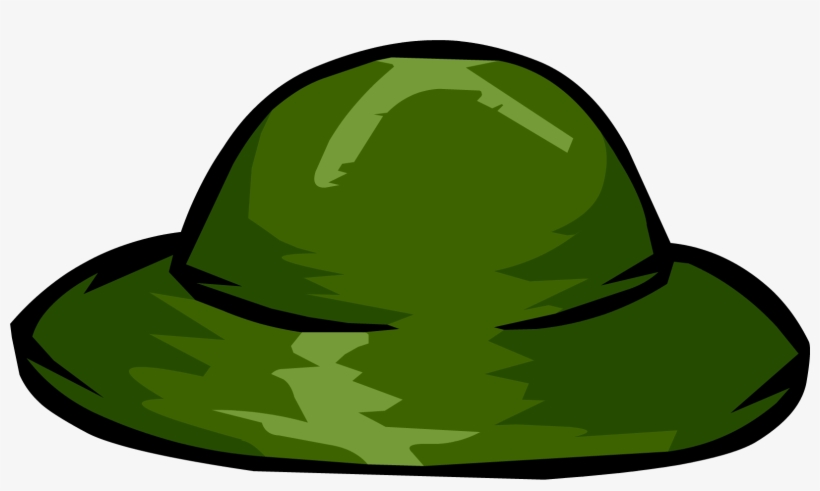 Green Safari Hat Clothing Icon Id 1062 - Club Penguin Green Hat, transparent png download