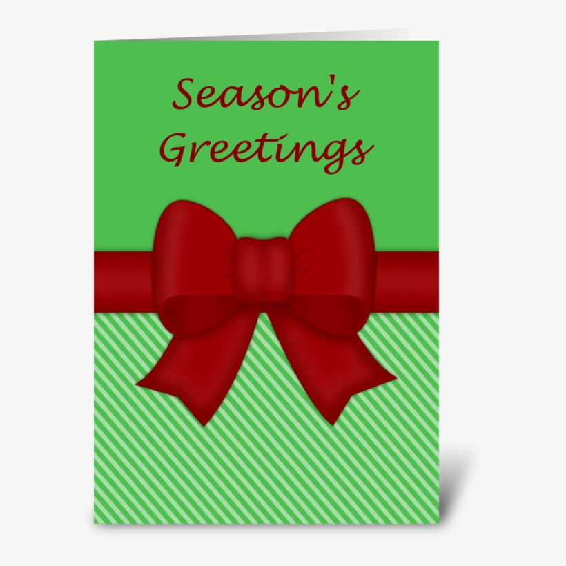 Red Holiday Bow Greeting Greeting Card - Greeting Card, transparent png download