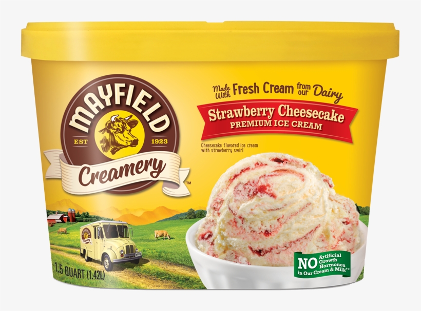 Strawberry Cheesecake - Mayfield Ice Cream Brown Cow, transparent png download