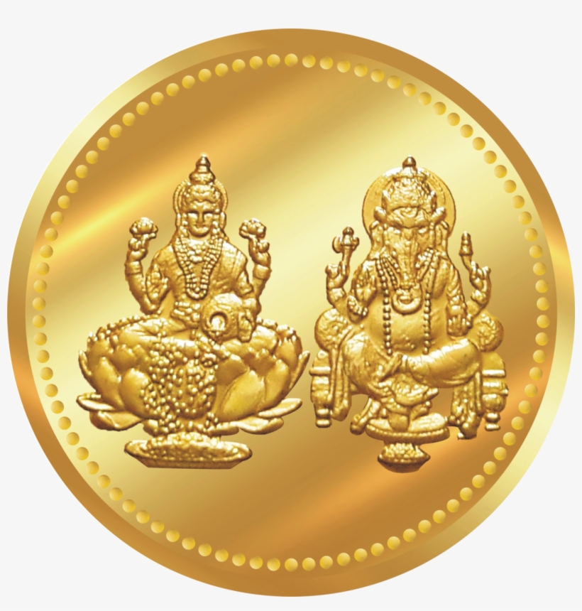 Lakshmi Gold Coin Png Transparent Image - Laxmi Ganesh Gold Coins, transparent png download