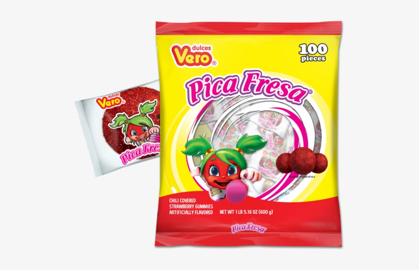 For A Little More Deliciousness, And To Share With - Vero Pica Fresa Candy, Strawberry - 100 Count, 1 Lb, transparent png download