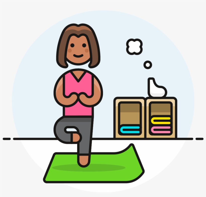 18 Yoga Balance Female African American - Cartoon, transparent png download