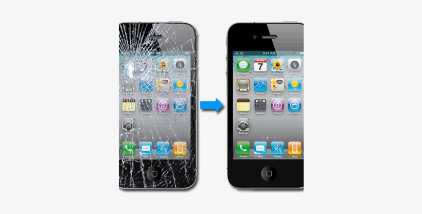 Broken Phone - Apple Iphone 4s Cracked Screen Fix, transparent png download