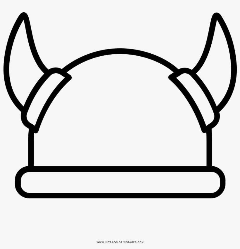 Viking Helmet Coloring Page - Casco Vikingo Para Colorear, transparent png download