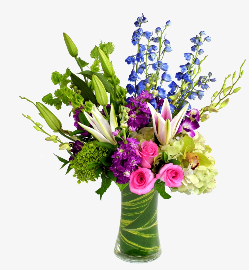 An Assortment Of Pink, Purple, Blue, White And Green - Flower, transparent png download