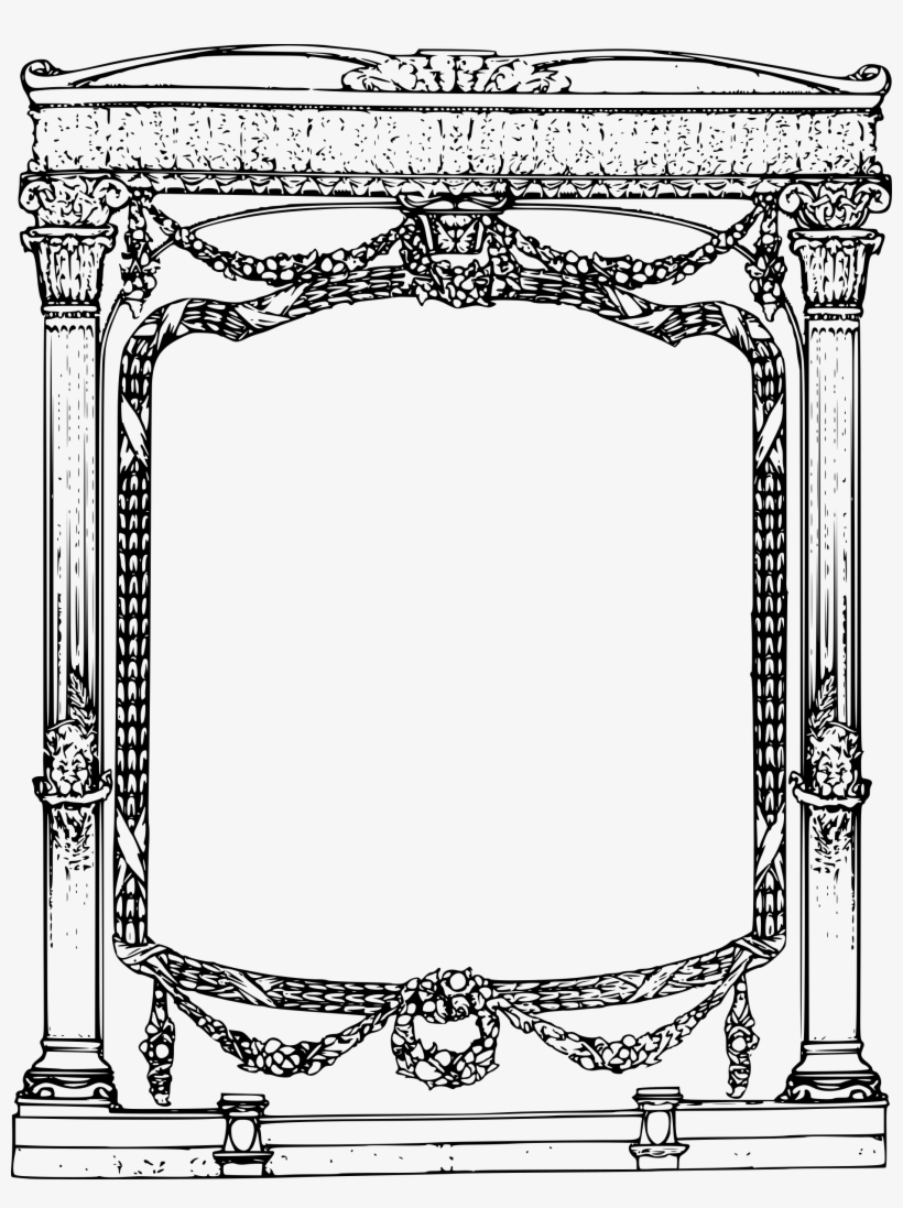 Frame With Lions Big Image Png - Moldura Romana Png, transparent png download