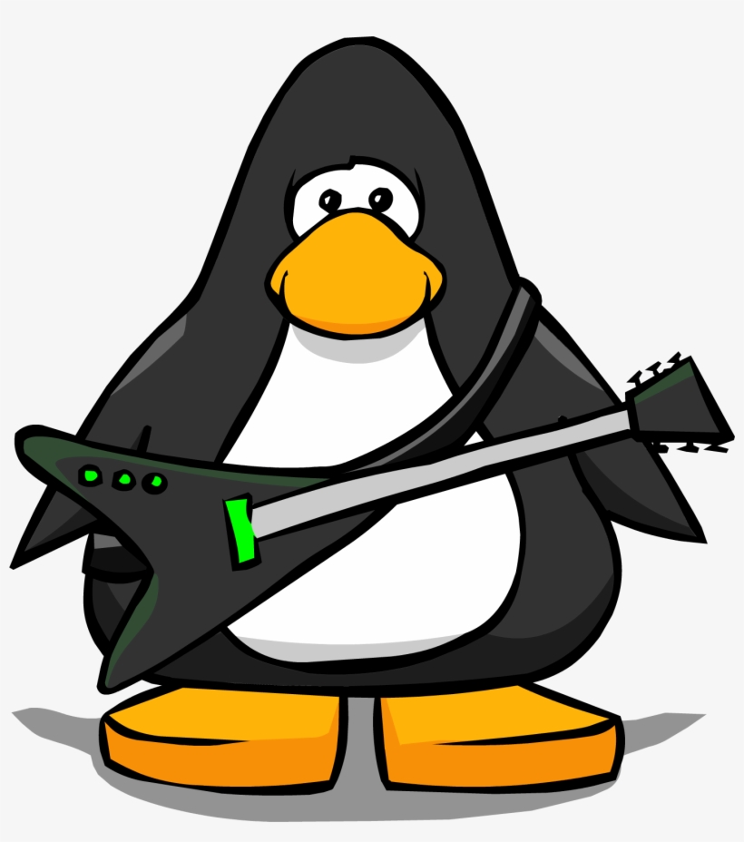 Black Electric Guitar From A Player Card - Club Penguin Banjo, transparent png download
