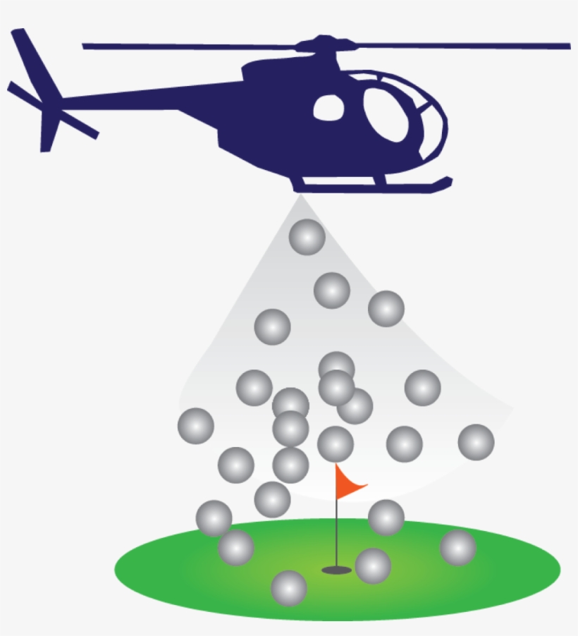Clipart Ball Golf Ball - Helicopter Ball Drop Clipart, transparent png download