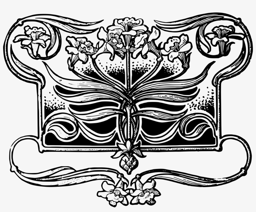 Jpeg Download - Vintage Art Nouveau Floral, transparent png download
