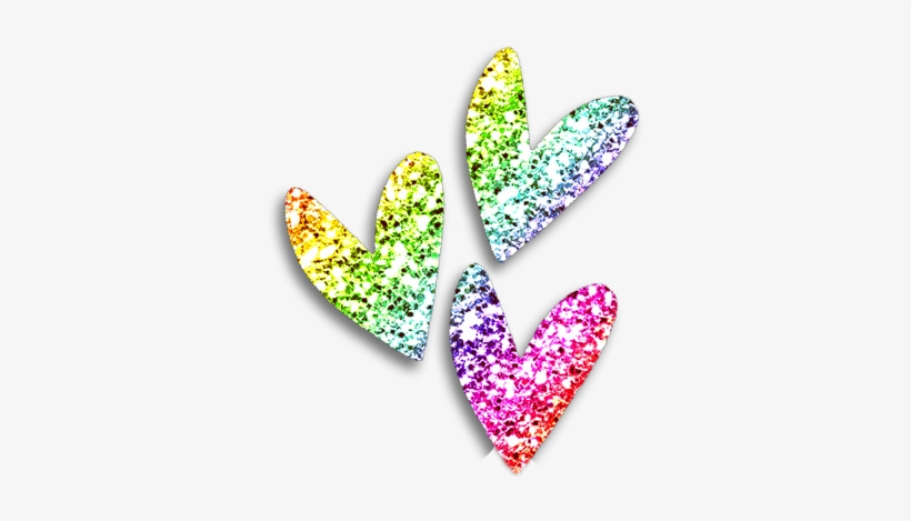 Sparkly Rainbow Love Hearts, transparent png download