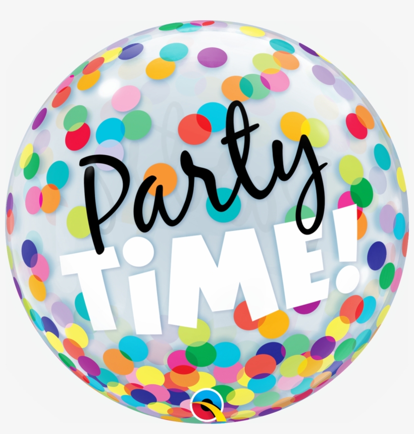 'party Time ' Confetti Bubble Balloon - Party Balloons And Confetti Png, transparent png download