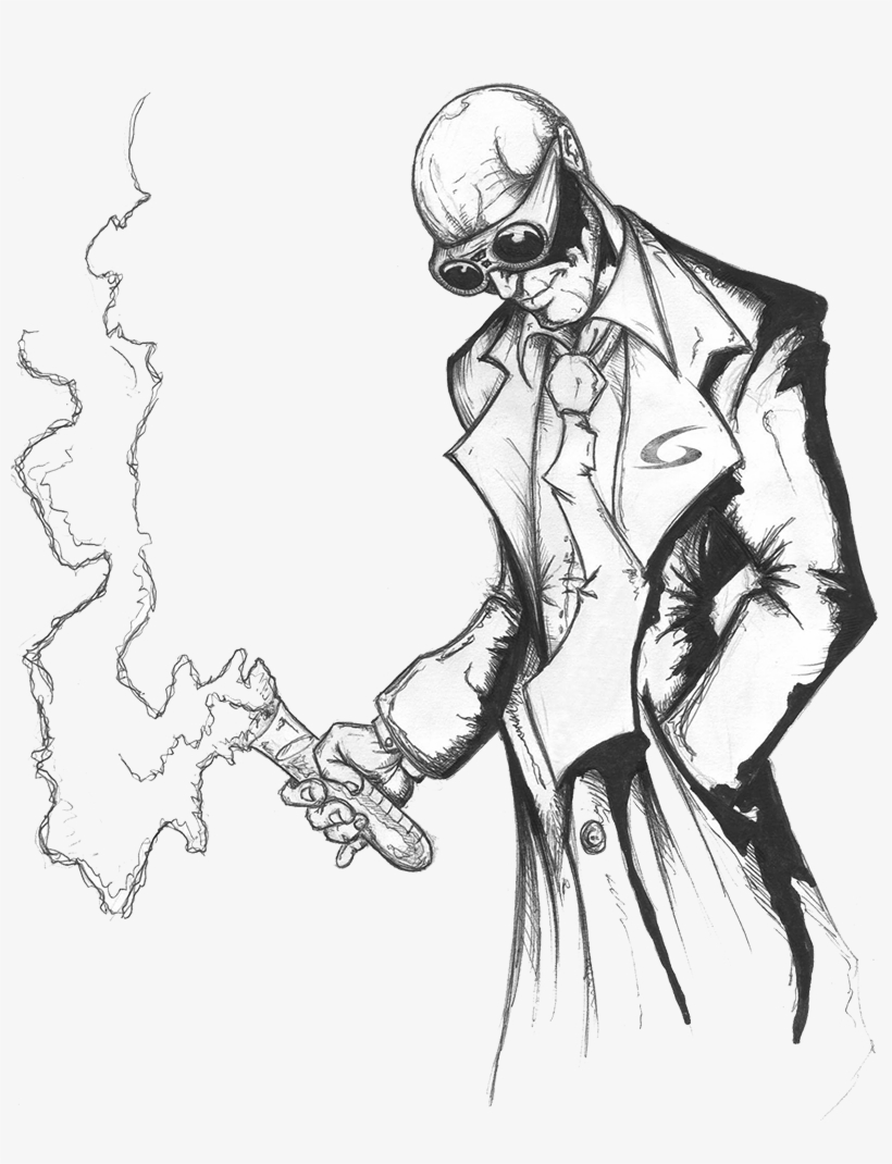 Drawing Of Crazy Scientist, transparent png download