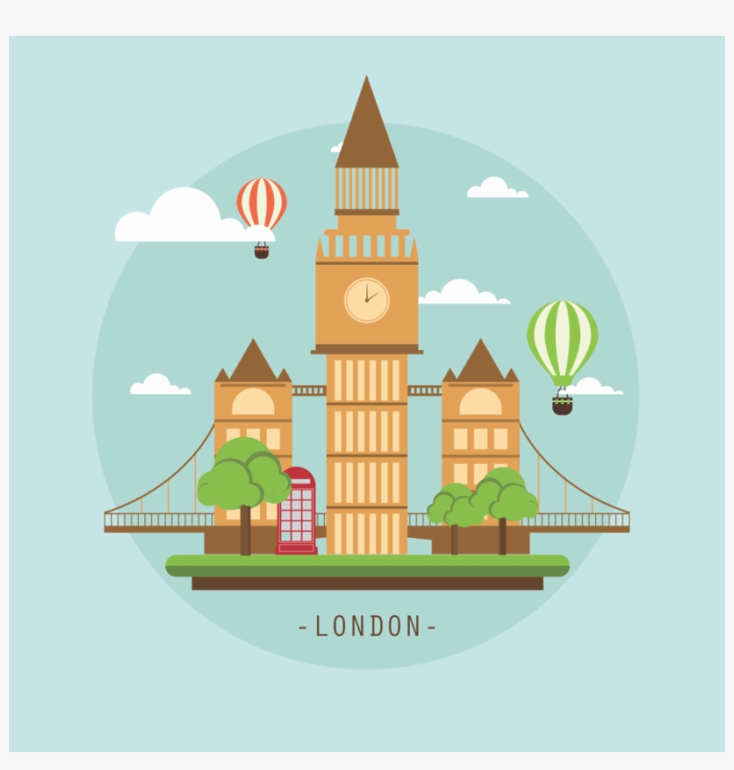 London Background Vector - Big Ben London Clipart, transparent png download