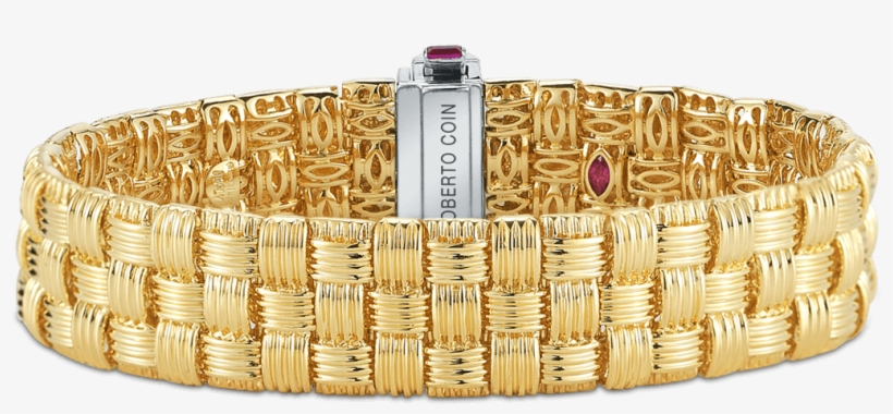 Roberto Coin Appassionata 18k Yellow Gold And 18k - 3 Rows Gold And Diamonds Bracelet, transparent png download