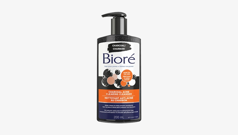 Bioré Charcoal Acne Clearing Cleanser, transparent png download