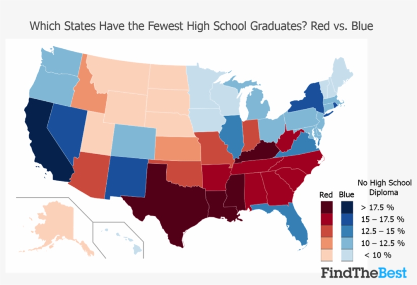 Blue States Barack Obama Won In 2012 Are More Educated - United States North South Division, transparent png download