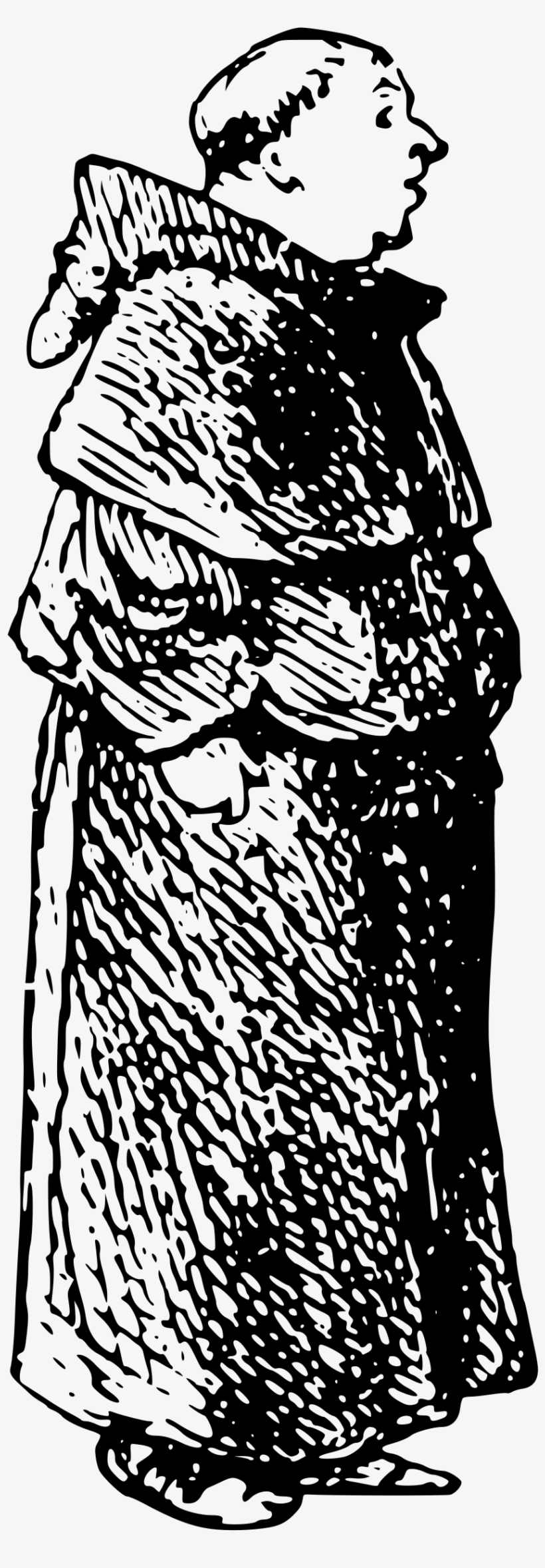 Monk Clipart Black And White - Monk Png Black And White, transparent png download