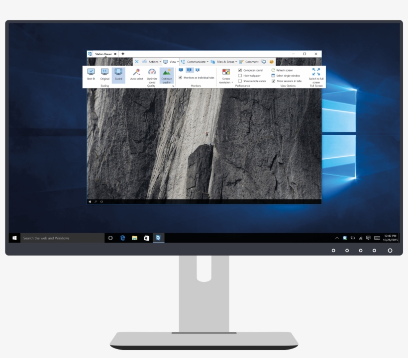 Remotecontrol Window With Toolbar And Desktop - Teamviewer, transparent png download