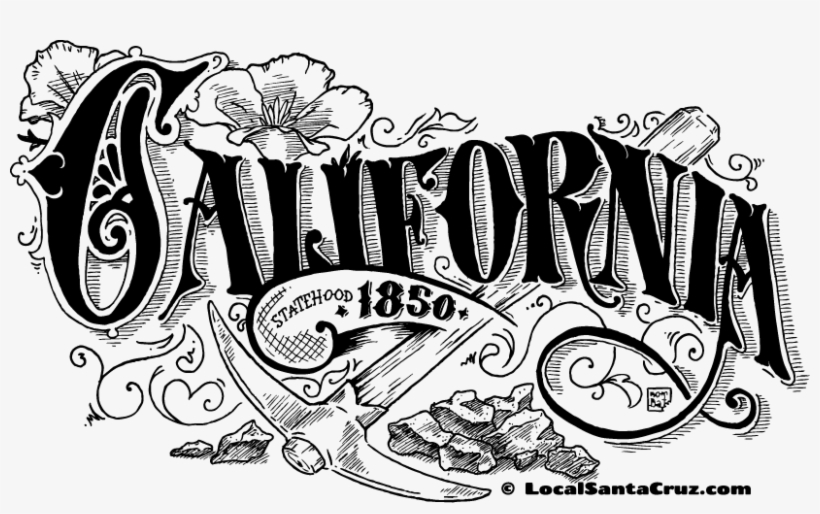 California Local Santa Cruz - California Drawing, transparent png download