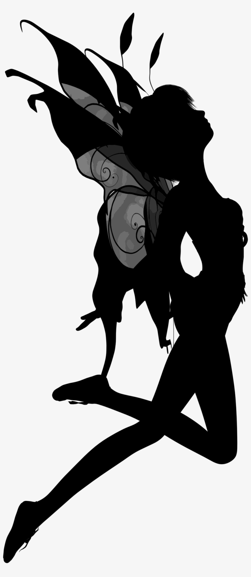 Free Flying Tinkerbell Silhouette - Fairy Silhouette, transparent png download