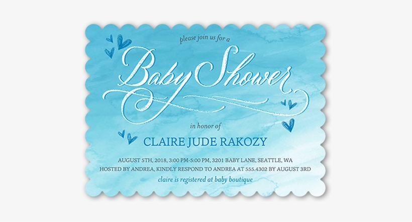 Baby Shower Invitation - Calligraphy, transparent png download