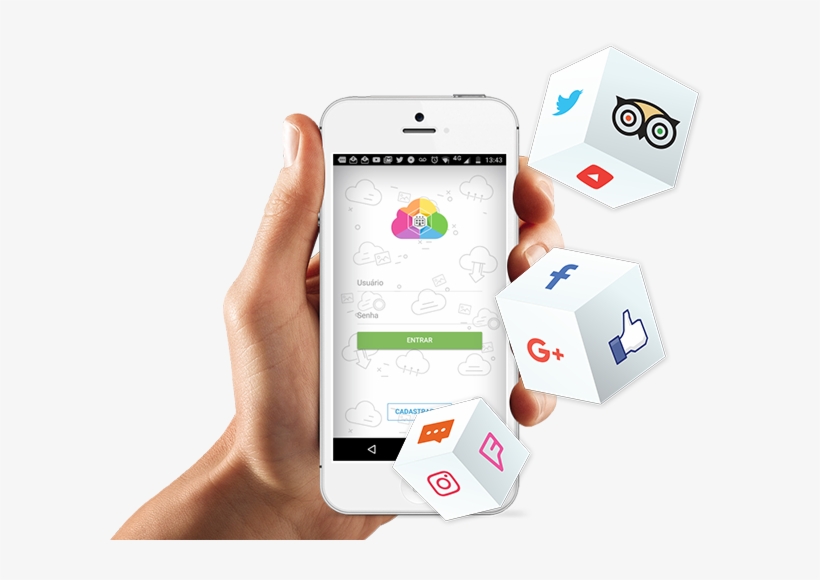 Integração Com Redes Sociais - Iphone, transparent png download