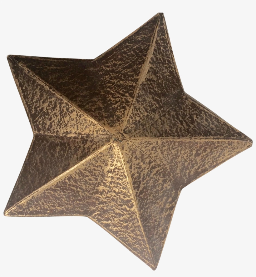 Vintage Painted Paper Gold Star Box - Triangle, transparent png download