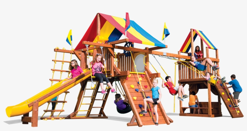 Rainbow Castle With Tower - Playground, transparent png download