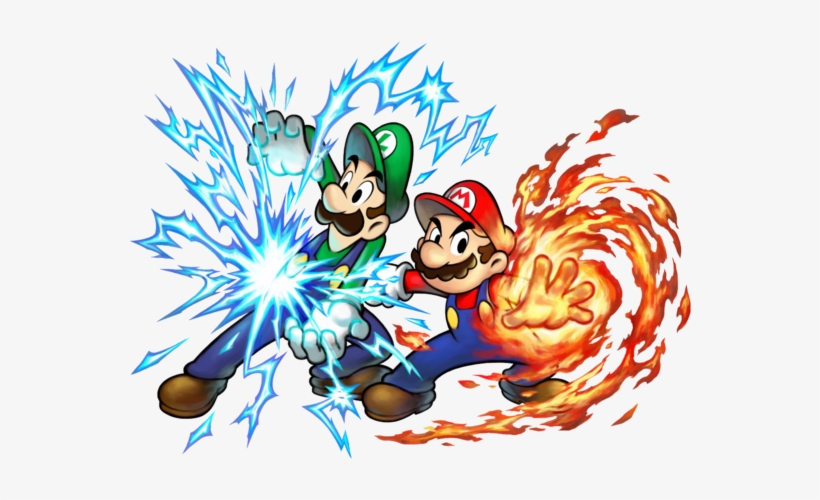 Mario & Luigi (lightning) - Mario And Luigi Superstar Saga Artwork, transparent png download