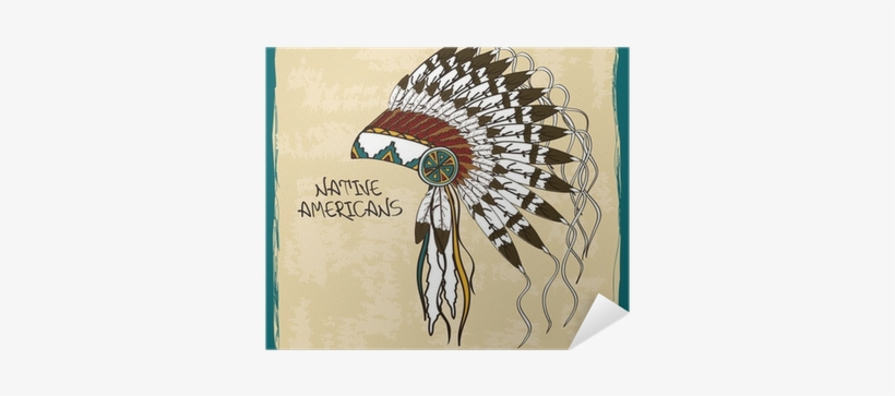 Illustration With Native American Indian Chief Headdress - Native Headdress Acrylic, transparent png download
