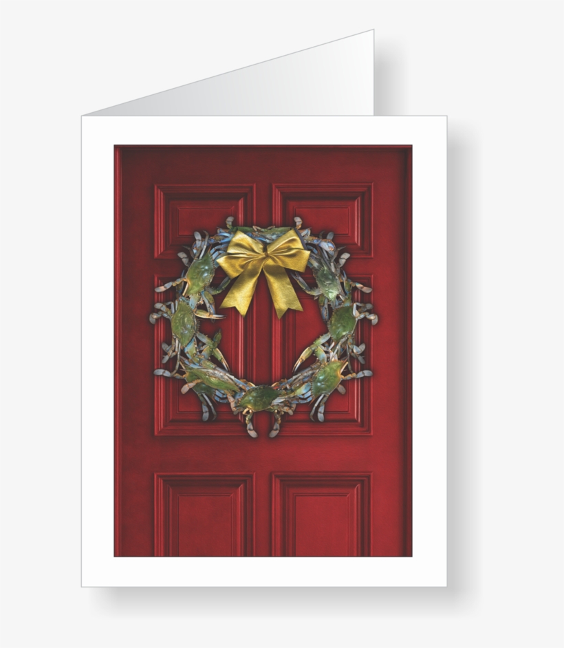 Watermen's Welcome Crab Wreath - Greeting Card, transparent png download