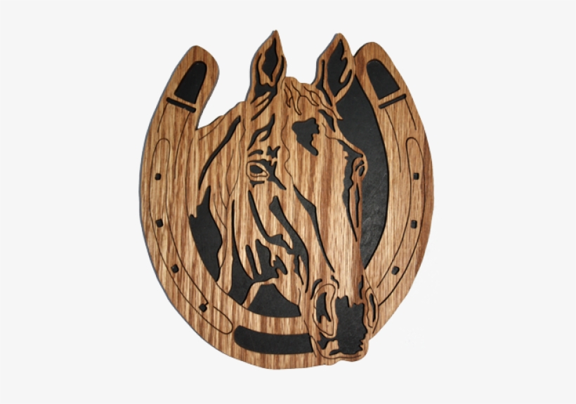 Horse Shoe Plaque - Horse In Horseshoe Png, transparent png download