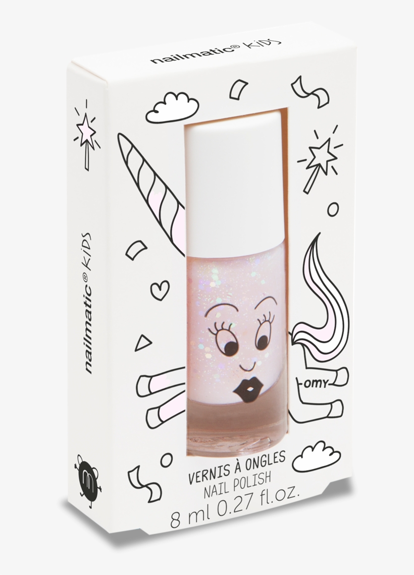Nailmatic Kids - Nail Polish - Polly - Clear Pink Glitter, transparent png download