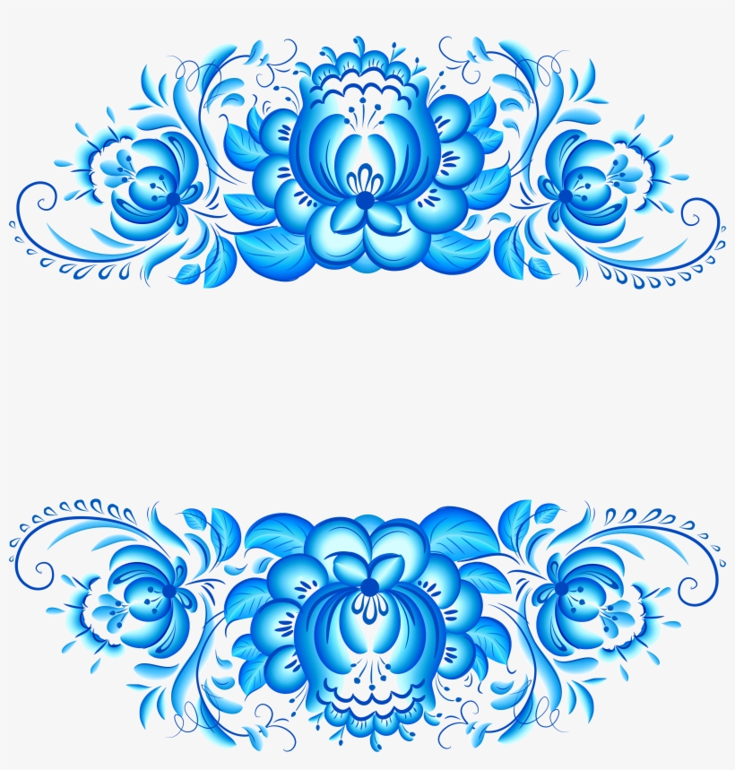 Flower Floral Design - Blue Floral Background Png, transparent png download