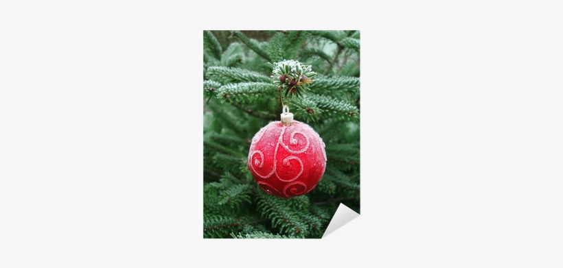 Vinilo Pixerstick Bola De Navidad Roja Colgando De - Christmas Tree Ball, transparent png download