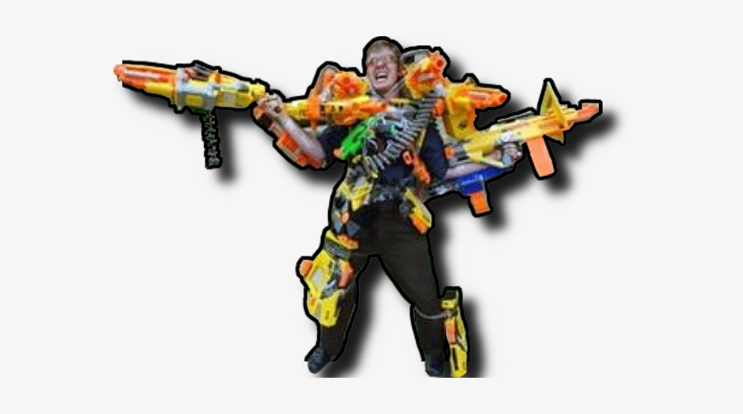 Nerf Wars - Crazy Guy - Guy With Nerf Gun Png, transparent png download