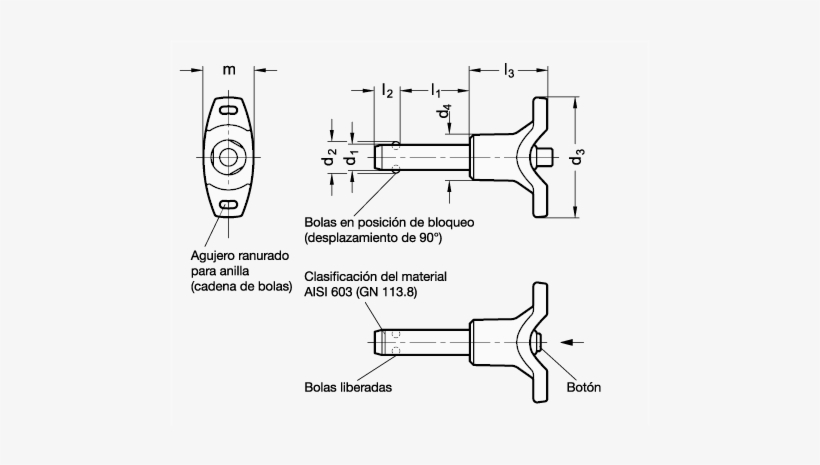 Pasadores De Fijación Con Bola De Acero Inoxidable - Steel, transparent png download