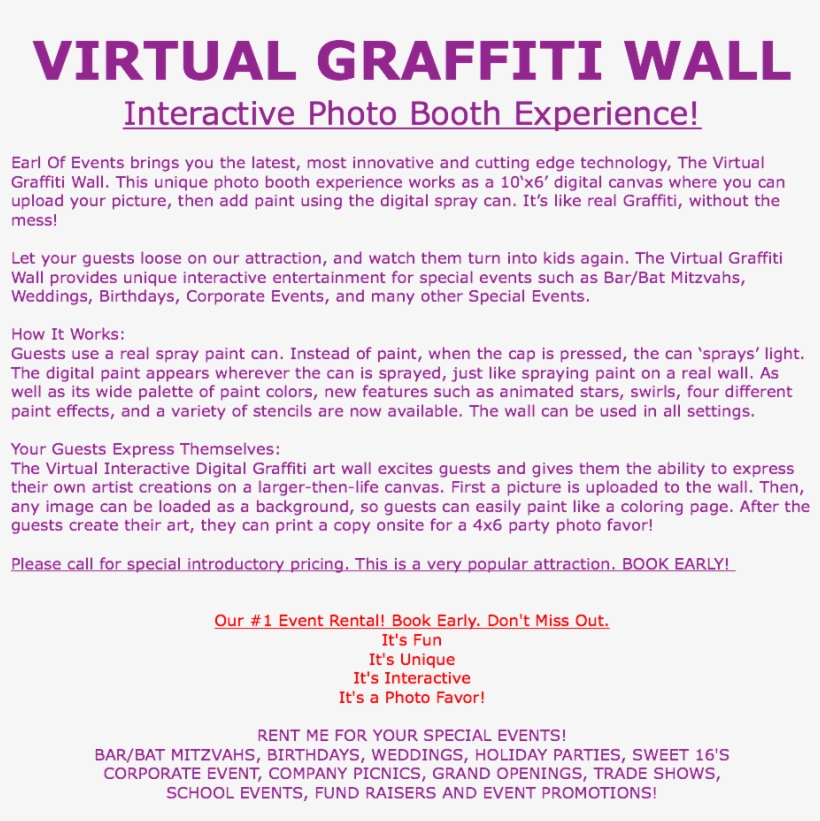 Virtual Graffiti Wall Interactive Photo Booth Experience - Experience Works, Inc., transparent png download