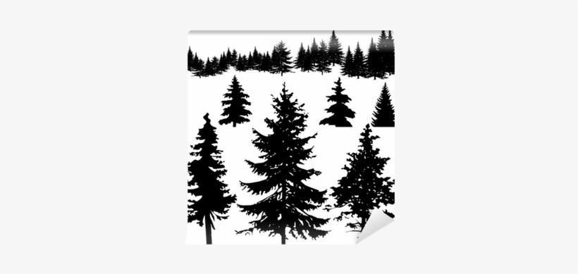 Pine Tree Silhouettes, transparent png download