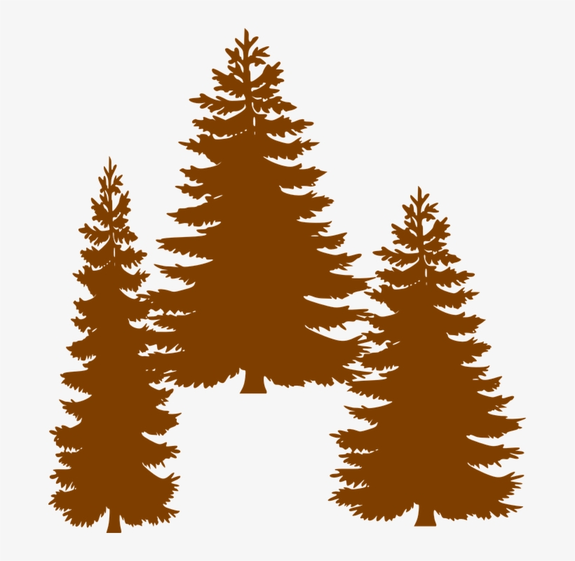 Pine Tree Grouping By Atom Clip Art At Clker - Pine Tree Silhouette Free, transparent png download