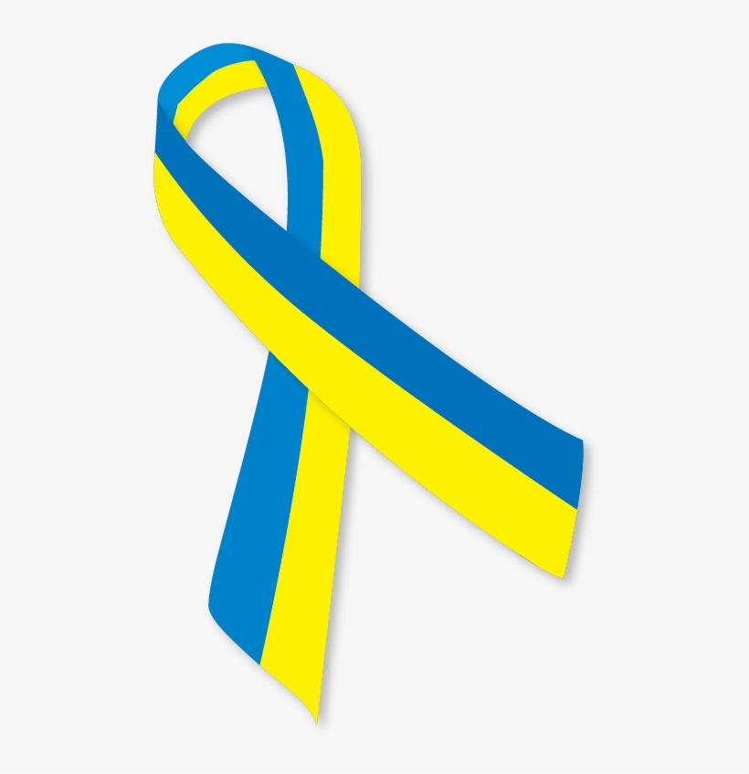 Blue And Yellow Ribbon Ua - Blue And Yellow Ribbon, transparent png download