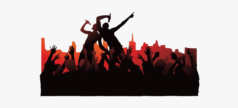 Concert Silhouette At Getdrawings - Rock Concert Shower Curtain, transparent png download