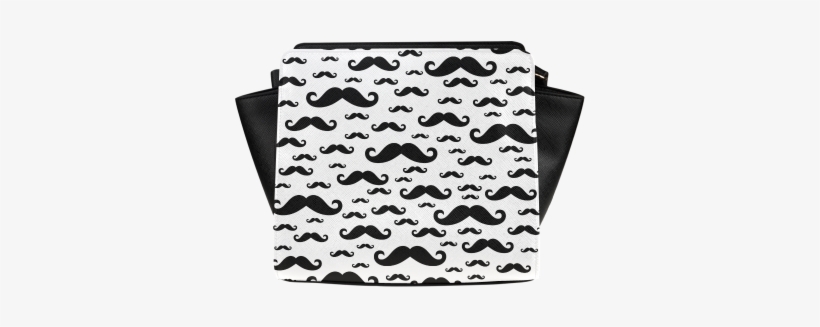 Black Handlebar Mustache / Moustache Pattern Satchel - Pencil Skirt, transparent png download