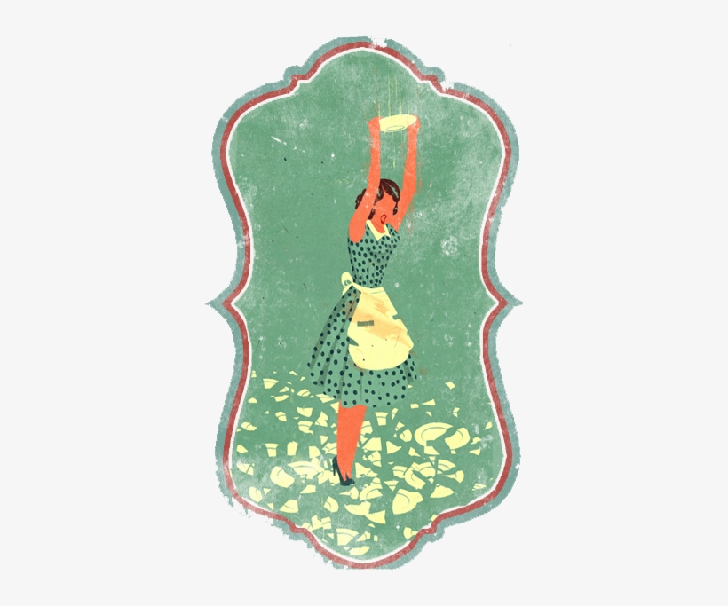 Ukraine - Superstitions - Breaking Dishes - Illustration Emiliano Ponzi Bukowski, transparent png download